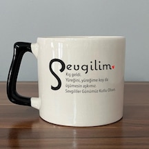 Sevgilim Baskılı Siyah Kulplu D Kupa