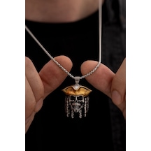 Jack Sparrow Figürlü Beyaz - Sarı Çelik Kolye - Sevgiliye - Eşe - Babaya - Arkadaşa Hediye Kolye