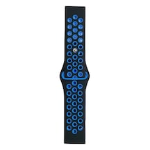 Watch 22mm Uyumlu Spor Delikli Kordon - Siyah-mavi
