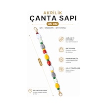 Vollen Yarn Akrilik Çanta Sapı 35 Cm 1 Adet Klipsli Çanta Askısı El Yapımı Çanta Aksesuarı Çok Renkli