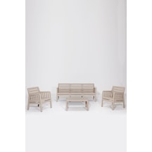 Lara Mindersiz / 3 1 1 S Bahçe Takımı Balkon - Bahçe - Teras Mobilyası / Cappucino Kahverengi
