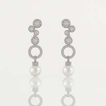 White Gold Plated Premium Shiny Drop Küpe Silver
