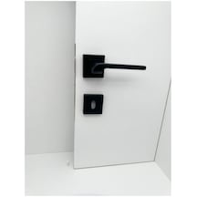 Tutku Siyah Kare Rozetli Oda Kapı Kolu 1 Takım Koldoor