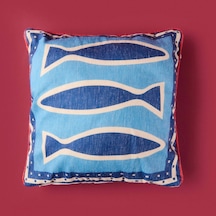 Soft Nautical Fun Riba Kırlent - Mavi - 40x40 Cm Çok Renkli