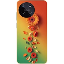 Realme 11 4g Uyumlu Ayçiçeği Bükleleri Baskılı Silikon Kılıf Renkli