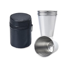 Çelik Shot Bardak (4adet + Çanta)