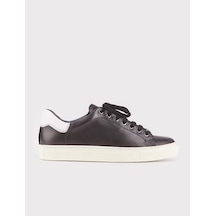 Hakiki Deri Siyah Sneaker Bağcıklı Kadın Spor Ayakkabı-siyah Siyah Hakiki Deri Siyah Sneaker Bağcıklı Kadın Spor Ayakkabı-siyah Siyah