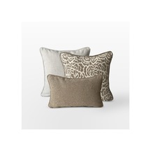 "stone & Noble & Teddy" Dekoratif Kırlent Set Bej - Kum Kahvesi