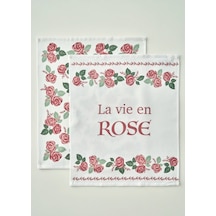 Bella Maison Rose Pamuklu Baskılı Kurulama Bezi 2'li Krem 40x50 Cm Krem