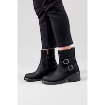 Eliska Çift Tokalı Bot Siyah-7405-siyah Siyah