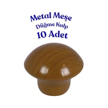 10 Adet Metal Yuvarlak Ahşap Desen Düğme Kulp - Çocuk Odası, Mutfak Dolap İçin Modern Çekmece Kulbu Meşe Meşe