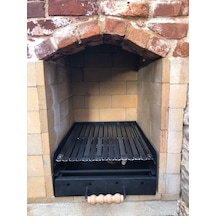 40x50 Cm Barbekü Taş Ocak Taş Şömine Bims Barbekü İçine Kızaklı Izgara Kül Çekmeceli Izgara