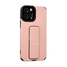 Apple iPhone Uyumlu - 12 Pro Max Kılıf Mega Standlı Silikon - Pudra