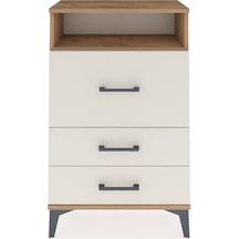 Arges Komodin Tek Raflı 3 Çekmeceli 60x30x96 Çam-aytaşı Çam