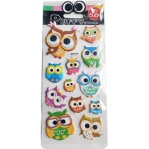 Bu-bu Puffy Stickers Oynar Gözlü Baykuşlar 9x21 Bubu-swp-2002 Çok Renkli