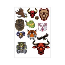 Agresif Hayvanlar Sticker Set-6 11 Parça Telefon, Tablet, Defter, Laptop Sticker