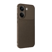 Gpack Xaiomi Poco X8 Pro Kılıf Negro Karbon Desen Silikon Kahverengi