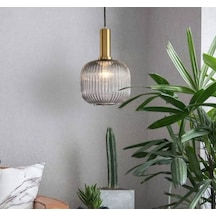 Mylights Rustik Vintage Füme Tekli Sarkıt Avize 20Cm