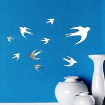 Kırlangıçlar Dekoratif Ayna Gümüş