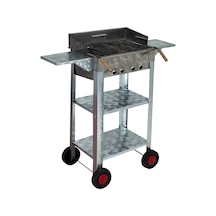 Metehan MTH-74 Pervazlı - Kanatlı - Maltız Izgaralı - Dört Tekerlekli Battal Boy Mangal