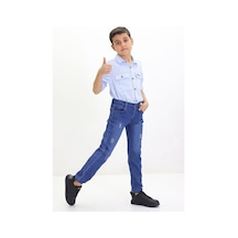 Gzt Tekstil Erkek Çocuk Yıpratmalı Kot Pantolon Mavi