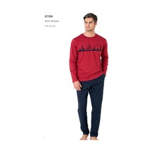 Pierre Cardin 6104 Erkek Uzun Kollu Bisiklet Yaka Pijama Takımı-bordo Bordo