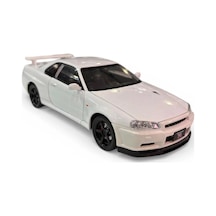 Hobiez World Orjinal 1:24 Lisanslı Nissan Skyline Gtr Kapıları Kaputu Açılabilir Model Oyuncak Araba Beyaz