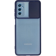 Ilkeshop Newface Samsung Galaxy Uyumlu M52 5g Kılıf Palm Buzlu Kamera Sürgülü Silikon - Lacivert