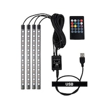 Usb Girişli 9 Ledli Araç İçi Sese Duyarlı Ayak Altı Rgb Led Aydınlatma
