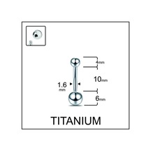 Yüksek Kalite G23 Titanium Top Modeli Titanyum Göbek Piercingi Gümüş