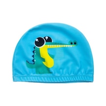 Yüzme Şapkası Nefes Yüksek Elastik Çabuk Kuruyan Kulak Koruyucu Karikatür Baskı Yüzme Havuzu Şapkası Çocuklar İçin Crocodile Çok Renkli