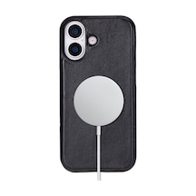 Bloomcase Ultimate Jacket Obsidian Black Apple Uyumlu iPhone 17 6.3" Hakiki Deri Kılıf Siyah