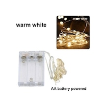 Bej 10m 5m 3m 2m Bakır Tel Led Tinsel Garland Akülü Peri Led Dize İşıklar Tatil Noel Düğün Parti Dekor 3m Bej