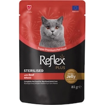 Reflex Plus Sos İçinde Parça Biftek Etli Kısırlaştırılmış Kedi Konservesi 85 Gr