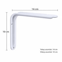 2 Li Beyaz Raf Ayağı 14x10 Cm L Tipi Raf Destek Aparatı Seti