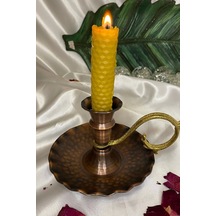 Bakır Şinanay Mumluk Kandil Bronz Renk
