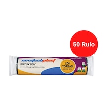 Newtechplast Büyük Boy Çöp Torbası, Siyah, 50 Rulo 65 x 80 cm.