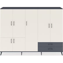 Arges Dolap 12 Raflı 2 Çekmeceli 7 Kapaklı 220x30x163 Antrasit-ay Antrasit-aytaşı/antrasit