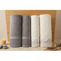Paısley Gümüş-krem Gümüş Best Set Hamam Takımı