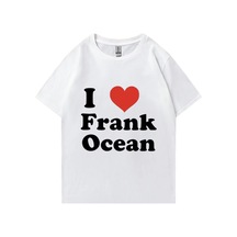 Flood Of Style Frank'ı Seviyorum Baskı T-shirt Erkek Kadın Yüksek Kaliteli Moda Giyim Retro Büyük Boy P Beyaz