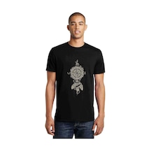 Dreamcatcher Pusula Baskılı Siyah Erkek Tshirt