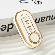 Fiat Panda Anahtar Kılıfı Beyaz-gold Fiat Panda Anahtar Kılıfı Beyaz-gold
