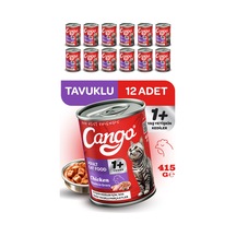 Cango Yetişkin Yaş Kedi Maması Tavuklu 415gr 12lı