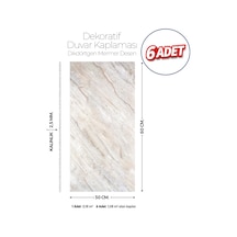 30x60 Cm Kendinden Yapışkanlı Duvar,banyo,tezgah Arası Kaplama Bej Mermer Desen 6 Adet 30 X 60 Cm
