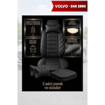 Volvo S40 2003 Uyumlu Premium Lüks Siyah Renk 2 Adet Minder Ve Yastık