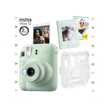 Fujifilm Instax Mini 12 Fotoğraf Makinesi + 20'li Film + Mini Albüm + Şeffaf Kılıf Seti Yeşil