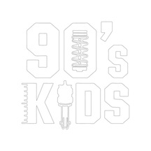 Beyaz Renk 90'S Kids Oto Sticker Araba Sticker