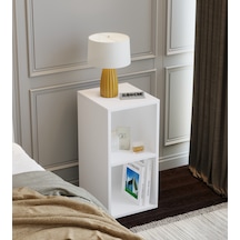 30 Cm Mdf Modern Beyaz Komodin Çok Amaçlı Yan Sehpa