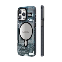 Apple Uyumlu iPhone 15 Pro Kılıf Magsafe Şarj Özellikli Youngkit Technology Serisi Kapak Beyaz