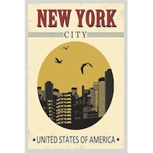 Amerika New Yok Retro Vintage Ahşap Poster